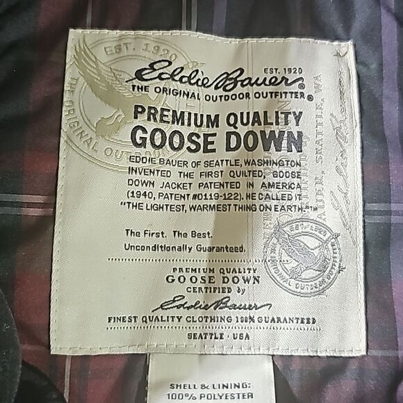 EDDIE BAUER Women’s Quilted Plaid Goose Down Vest - Size Large - Picture 9 of 10